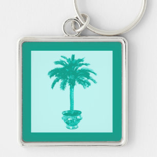 Chaveiro Palmeira Potted - turquesa e aqua