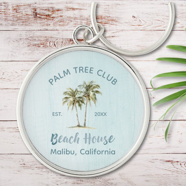 Chaveiro Palmeiras de madeira azul clara Árvores modernas d (Close up)