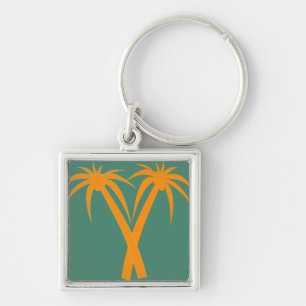 Chaveiro Palmeiras tropicais laranja Verão