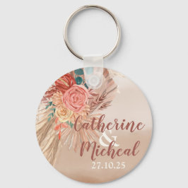 Chaveiro Pampas Grass Floral Terracotta Boho Casamento Chic