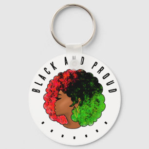 Chaveiro Pan-africana menina mulher negra verde vermelho or