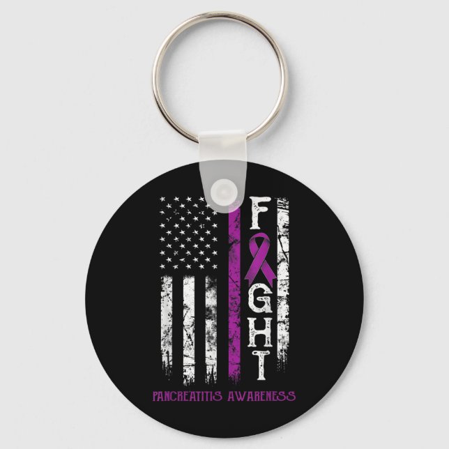 Chaveiro Pancreatite Warrior U Flag (Frente)