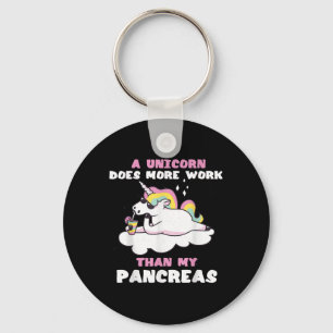 Chaveiro Pancreias Funny Unicorn Tipo 1 Diabetes Sangue
