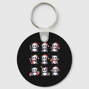 Chaveiro Panda Bear Natal Santa Hat Amante de os animais En