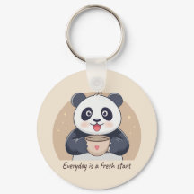 Panda bonita com café
