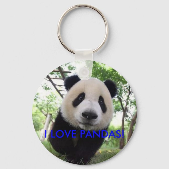 Chaveiro panda chaveiro, EU AMO PANDAS! (Frente)