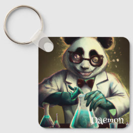 CHAVEIRO PANDA CIENTISTA LOCO PERSONALIZADO MISTURANDO POÇÕ