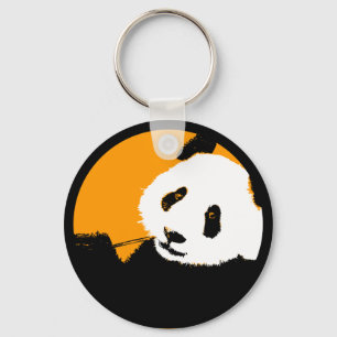Chaveiro panda. círculo personalizável de cores.