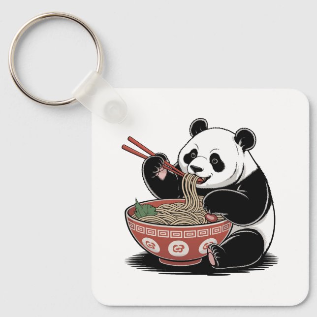 Chaveiro Panda comendo marinheiros japonês estilo ukiyo-e r (Frente)