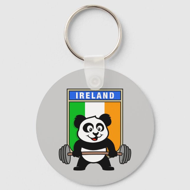Chaveiro Panda de Levantamento de Peso da Irlanda (Frente)