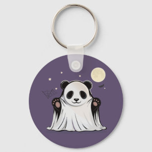 Chaveiro Panda Fantasma Fofo Sob a Lua