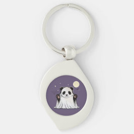 Chaveiro Panda Fantasma Fofo Sob a Lua 