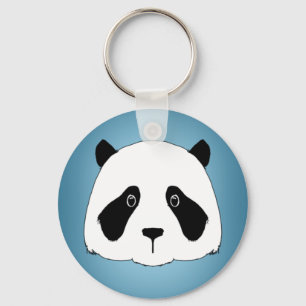 Chaveiro Panda gigante com fundo azul esmaecido