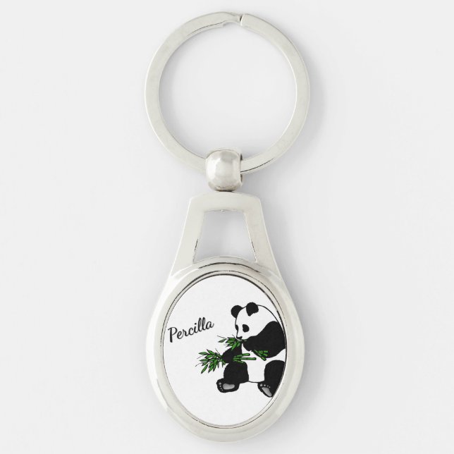 Chaveiro Panda Gigante Come Bambu Nome   (Frente)
