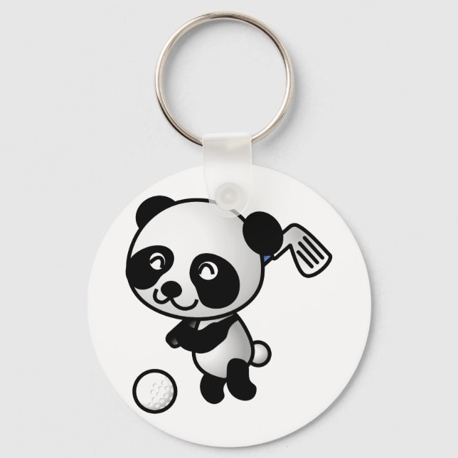 Chaveiro Panda jogando golfe (Frente)
