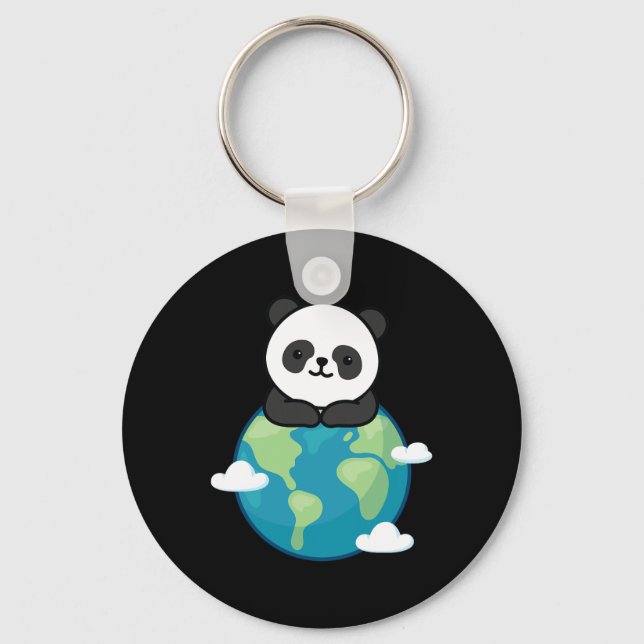 Chaveiro Panda Mãe Terra Dia Engraçado Para O Ambiente Plan (Frente)