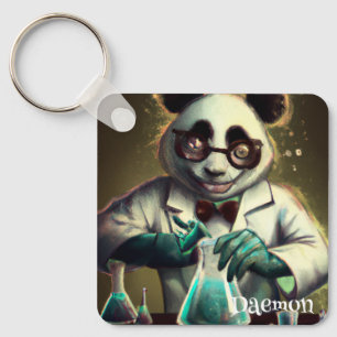 Chaveiro Panda Misturando Partes do Cientista Louco Persona