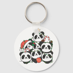 Chaveiro Panda Natal Árvore Engraçado Natal Animal Keycha