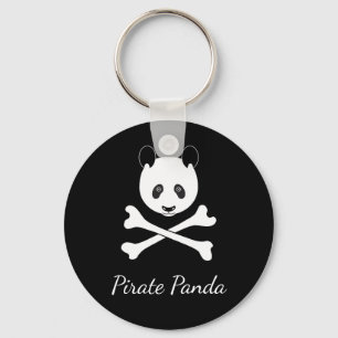 Chaveiro Panda Pirata Branca e Preta Personalizada