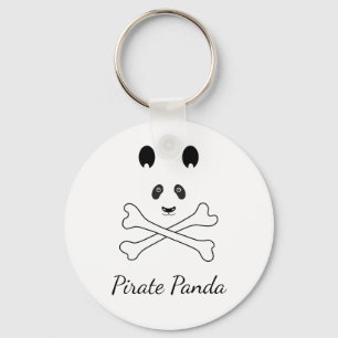 Chaveiro Panda Pirata Branca e Preta Personalizada