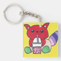 Panda Vermelho Bebendo Boba