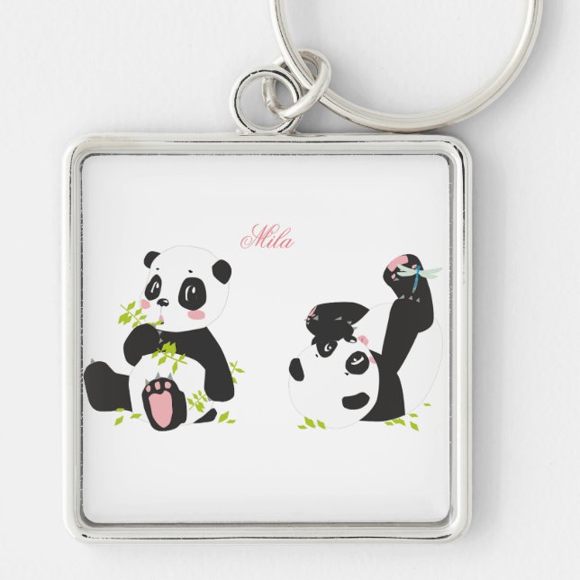 Chaveiro Pandas-brancas (Frente)