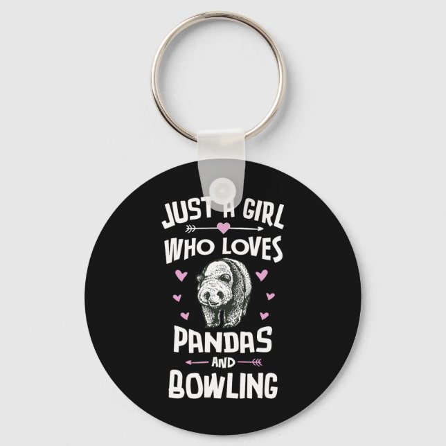 Chaveiro Pandas E Meninas-Presente-Boliche (Frente)