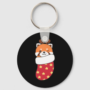 Chaveiro Pandas Vermelhas Bonitas Em Meias De Natal Para O 