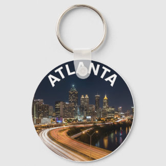 Chaveiro Panorama de Atlanta Geórgia, Luzes Noturnas da Cid