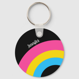 Chaveiro Pansexual Pride Rainbow Flag Monogram