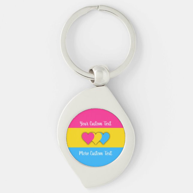 Chaveiro Pansexuality pride flag with text keychain (Frente)