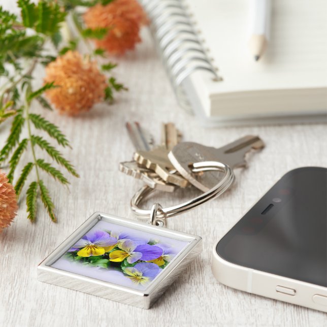 Chaveiro Pansias - Amarelo roxo para as asas (Lateral)