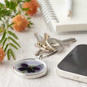 Chaveiro Pansos roxos e brancos