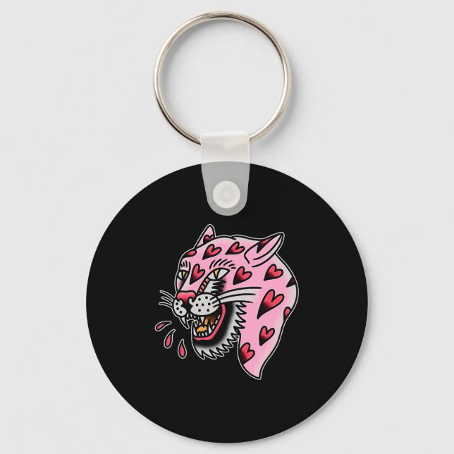 Chaveiro Panther Rosa X Coração Amor Tradicional Flash Prêm (Frente)