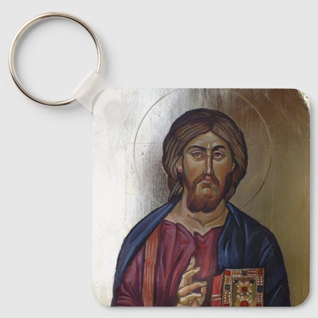 Chaveiro Pantocrator do cristo - Ícone de Estilo Bizantino (Frente)