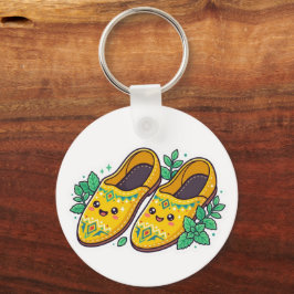 Chaveiro Pantuflas Babouche Marroquinas Amarelas Kawaii Fof