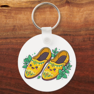 Chaveiro Pantuflas Babouche Marroquinas Amarelas Kawaii Fof