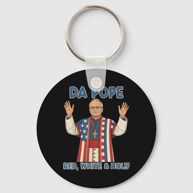 Chaveiro Papa Branco-Branco-Santo Da América Chicago Pope L (Frente)