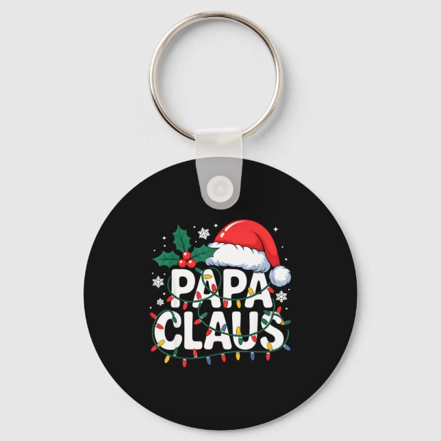 Chaveiro Papa Claus Christmas Lights Santa Family Matching  (Frente)