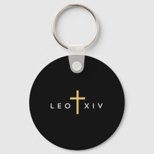 Chaveiro Papa Leão Xiv Cruz Fina Fé Cristã Jesus Mini