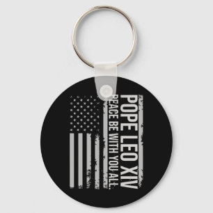 Chaveiro Papa Leo Xiv 14 Primeiro Papa Americano Flag Vin