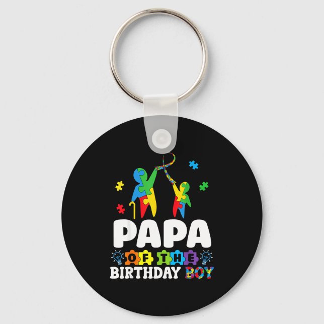 Chaveiro Papa Of The Birthday Boy Autism Awareness Support  (Frente)