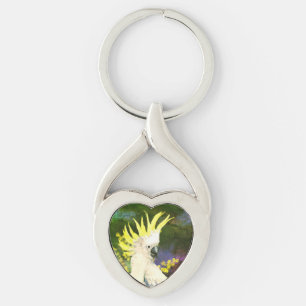 Chaveiro Papagaio cacatua de crista de enxofre
