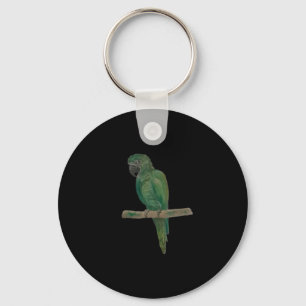 Chaveiro Papagaio Verde Vibrante – Arte em Aquarela Pintada