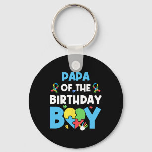Chaveiro Papai Do Menino Do Aniversário Puzzle de Conscient