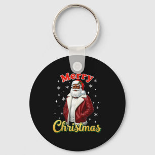 Chaveiro Papai Noel Afro-Americano Natal Legal Preto X-mas