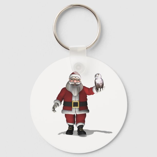 Chaveiro Papai Noel ama Snowy Owl (Frente)