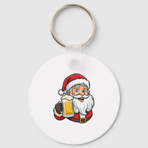 Chaveiro Papai Noel Bebendo Cerveja Gráfico de Natal