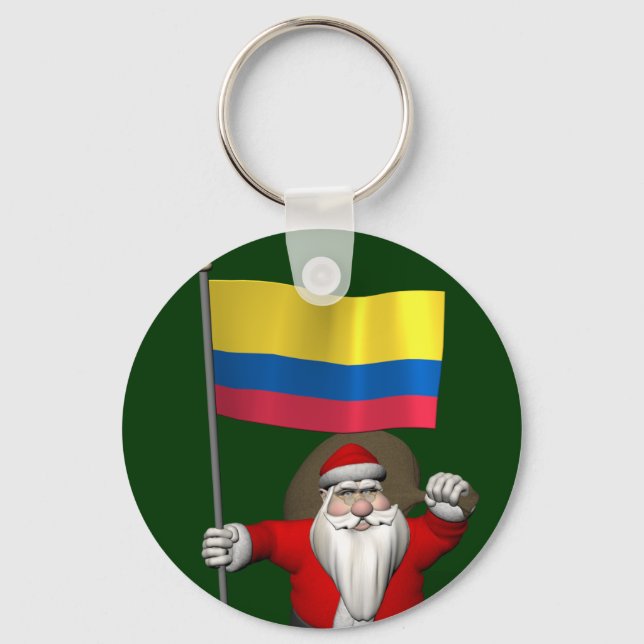 Chaveiro Papai Noel Com Alferes Da Colômbia (Frente)
