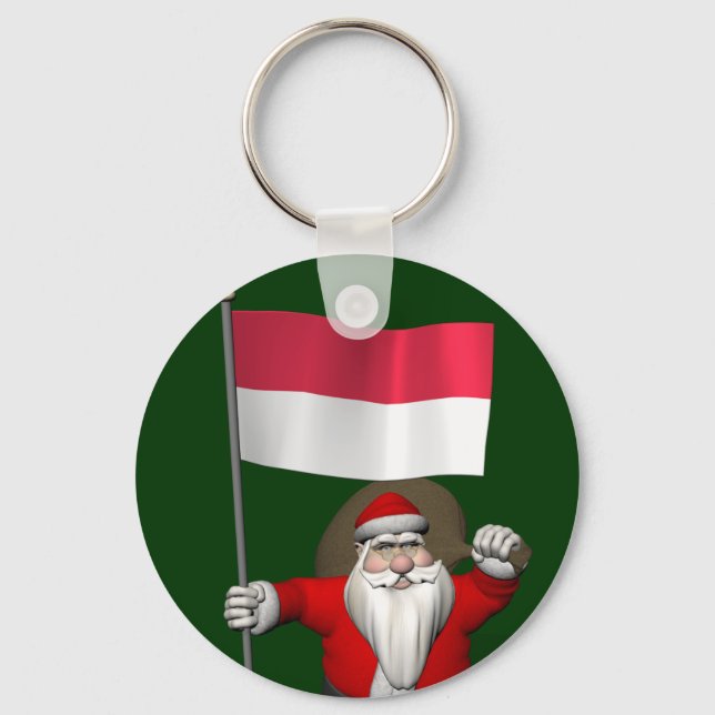 Chaveiro Papai Noel Com Alferes Da Indonésia (Frente)